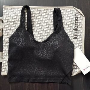 LULULEMON ALIGN TANK IN LEOPARD DAISY EMBOSS BLACK SZ 6 NWT